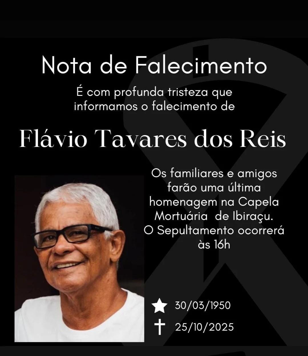 Morre Professor Flávio Tavares dos Reis aos 75 anos em Ibiraçu