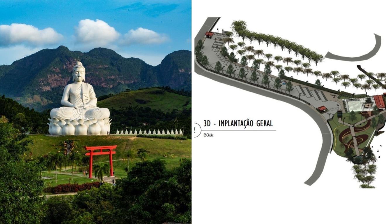 Buda gigante de Ibiraçu vai ganhar praça com estacionamento e bicicletário