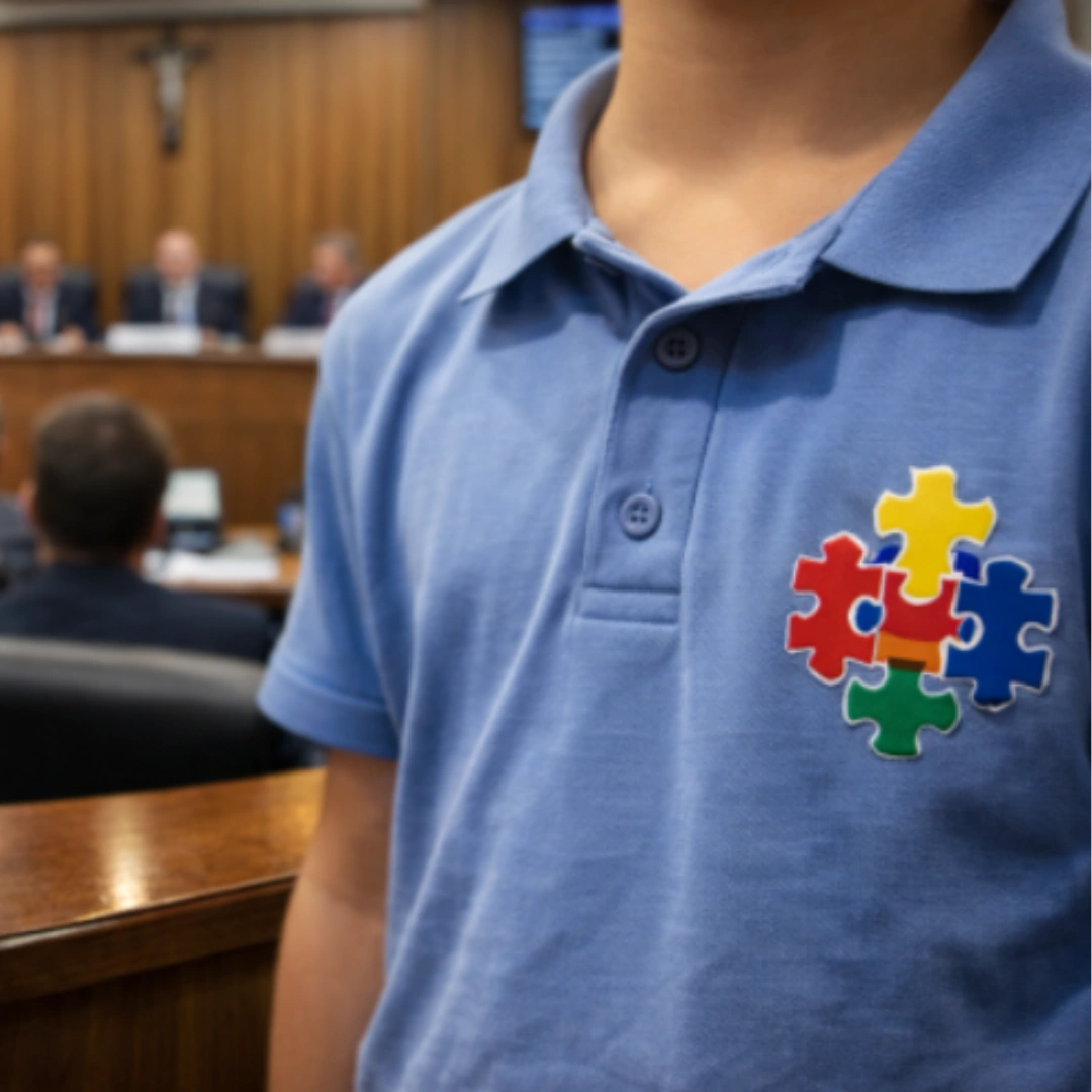 Símbolo do autismo pode compor uniforme escolar no ES